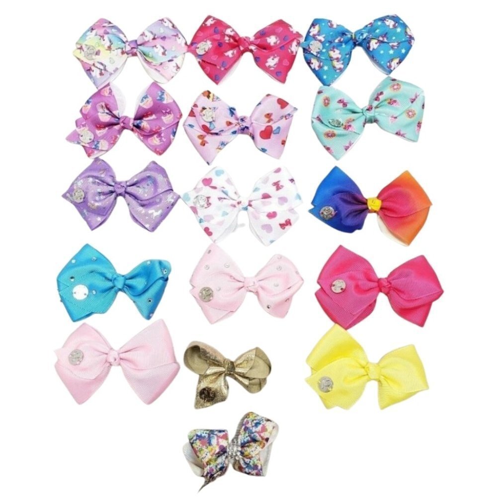 JoJo Siwa Bows 16 Mini Small Multi-Color Rhinestone Cheer Dance 2-3" Nickelodeon